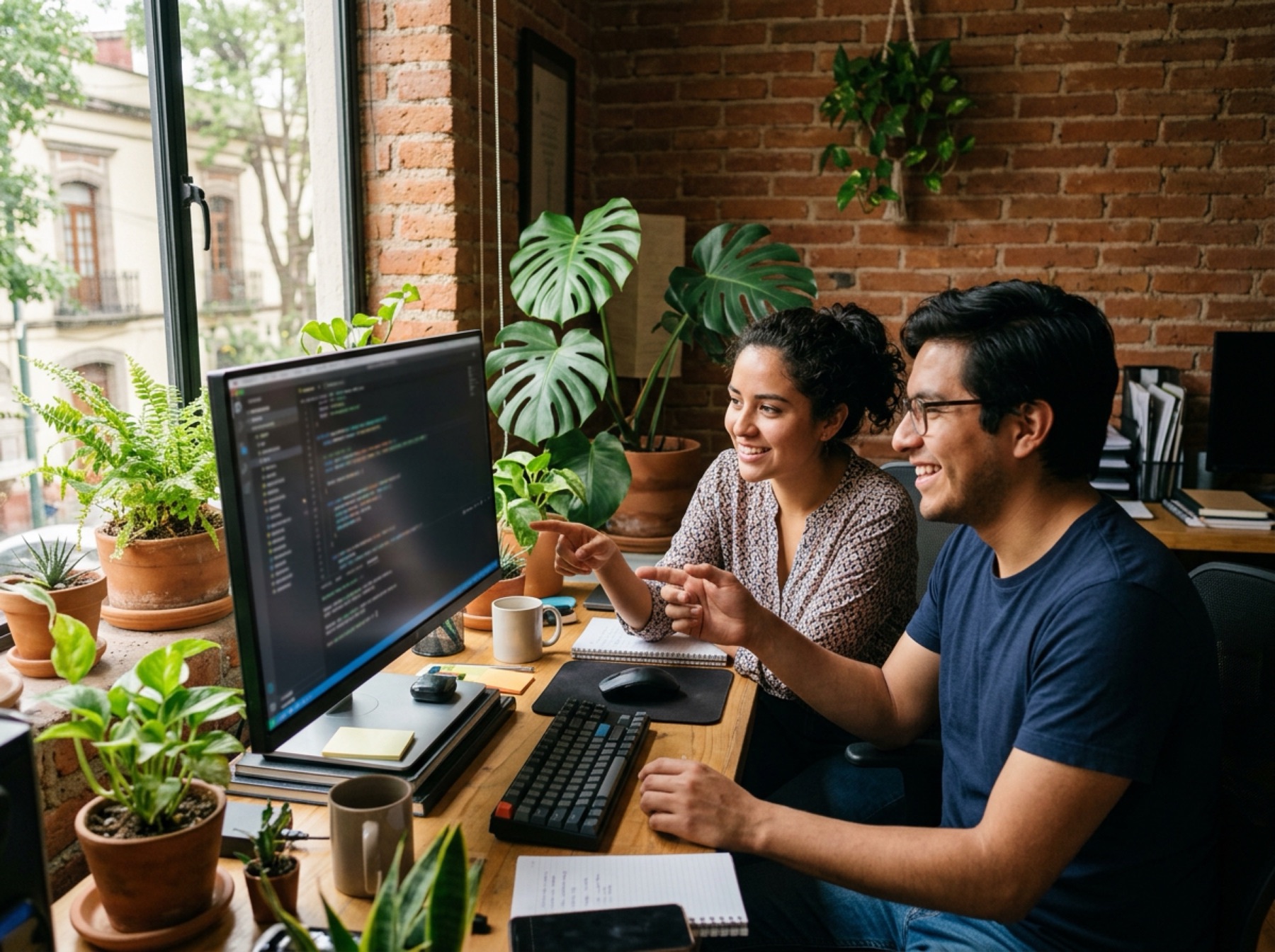 Un equipo de desarrollo trabaja en una oficina
