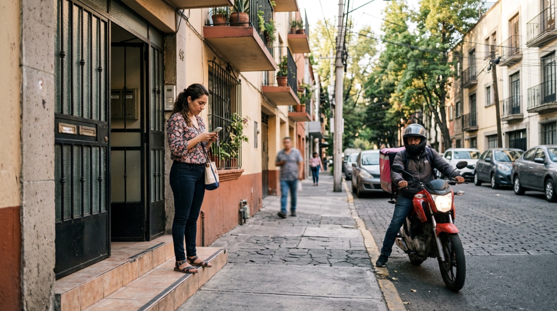 Una persona sigue la llegada de su pedido en el teléfono